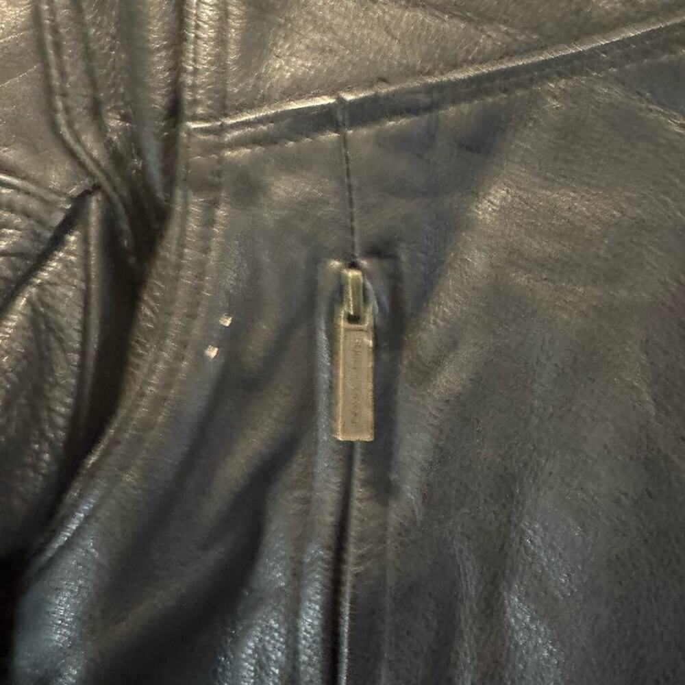 Women's Black Leather Kevlar Motorcycle Jacket - Picture 7 of 12